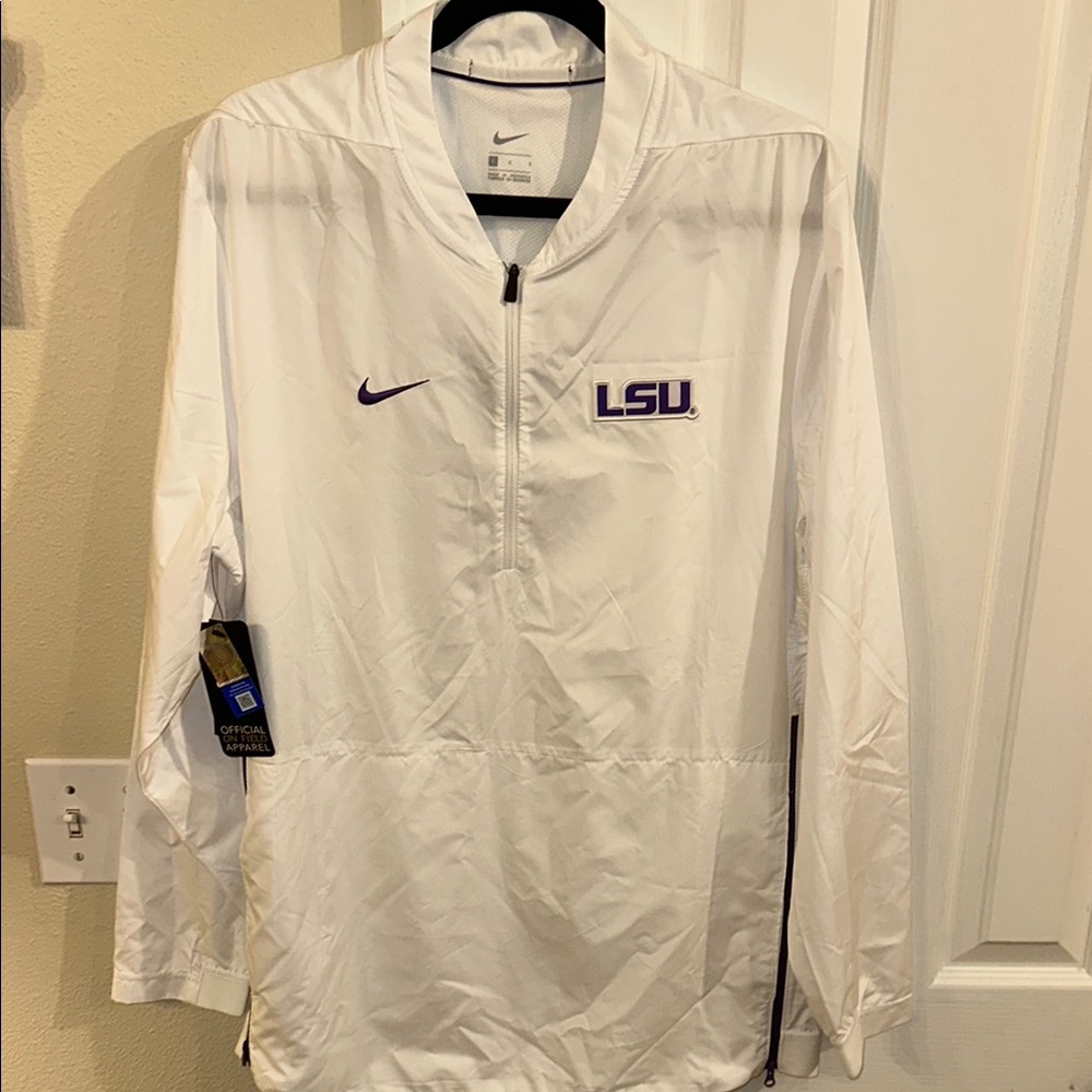 Nike White LSU Pullover Jacket